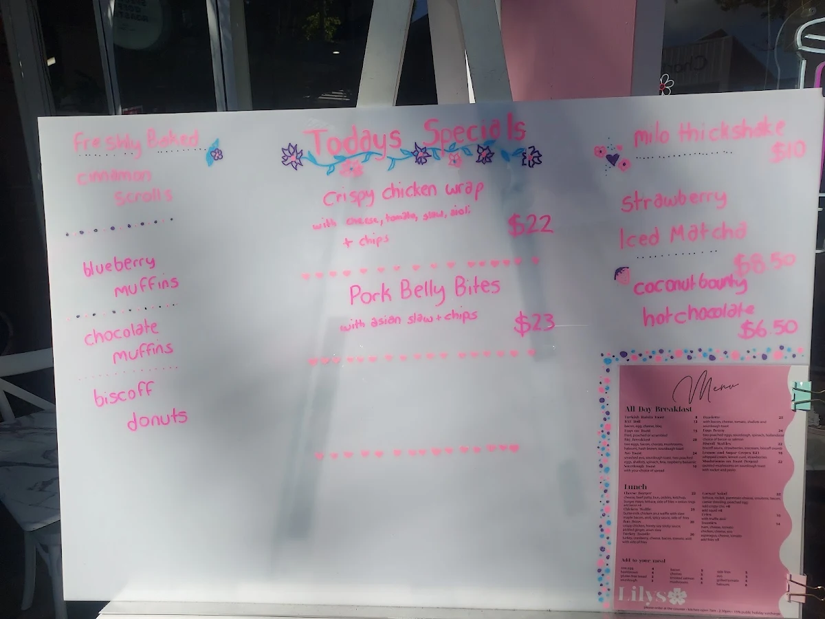Menu, LILYS CAFE