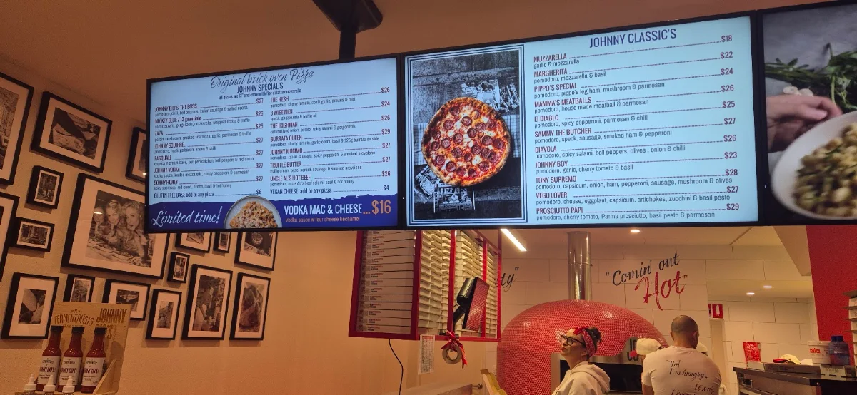 Menu, Johnny Gio's Pizza Chatswood