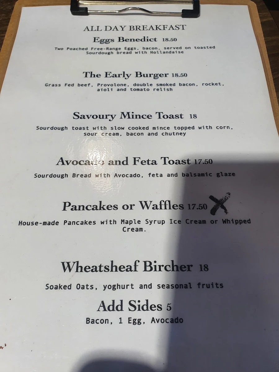Menu, The Wheatsheaf Store