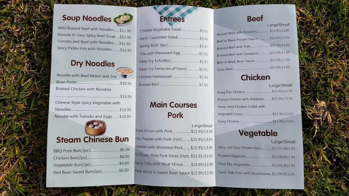 Menu, Mr Bun Chinese Restaurant