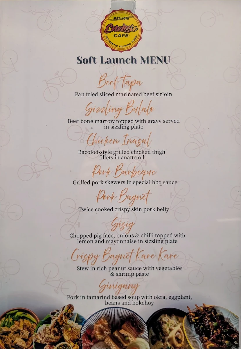 Menu, Enelssie Cafe CBD