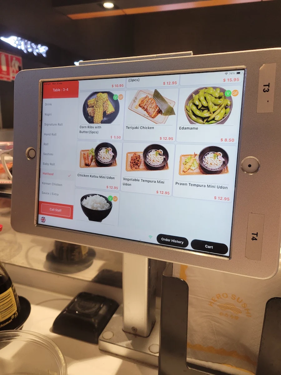 Menu, Hero Sushi