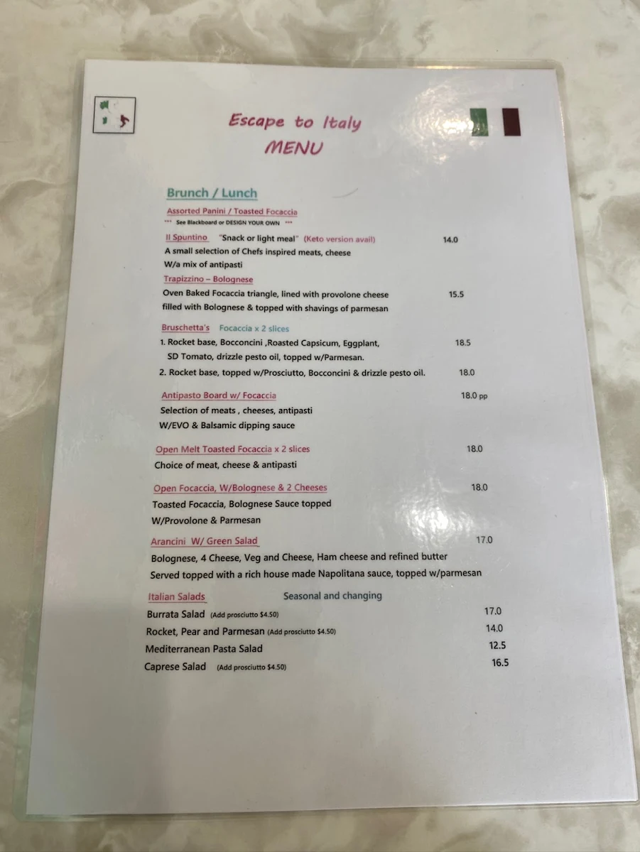 Menu, The Rustic Table