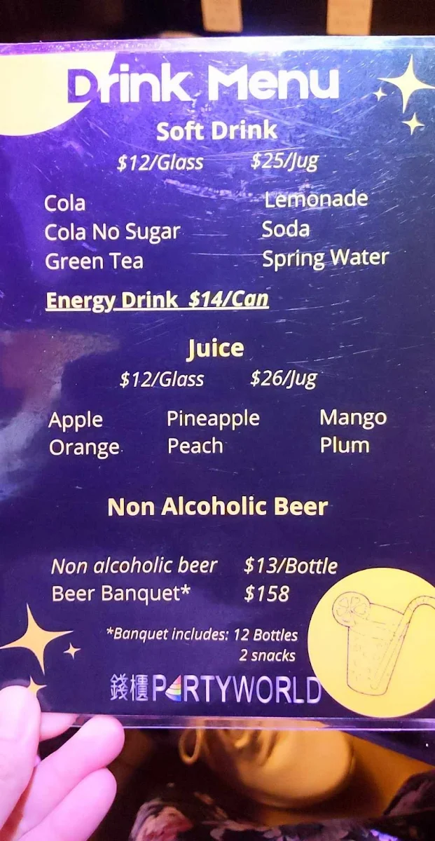 Menu, Partyworld Karaoke