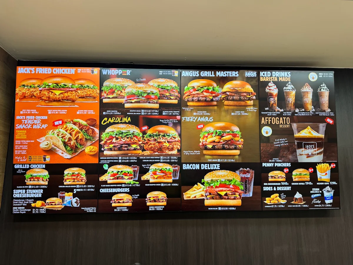 Menu, Hungry Jack's Burgers Auburn
