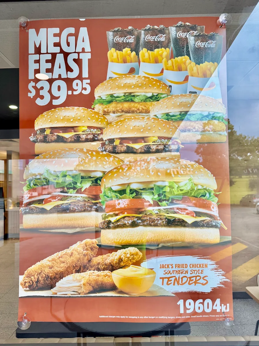 Menu, Hungry Jack's Burgers Auburn