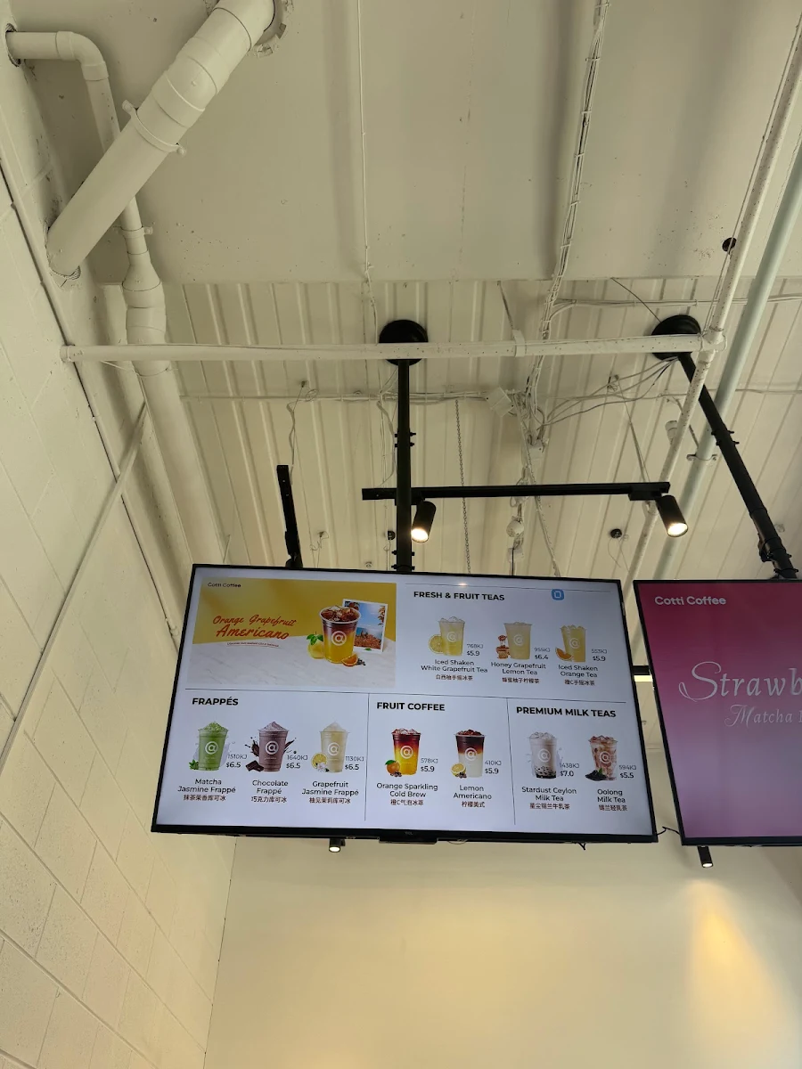 Menu, Cotti Coffee(Melbourne University)