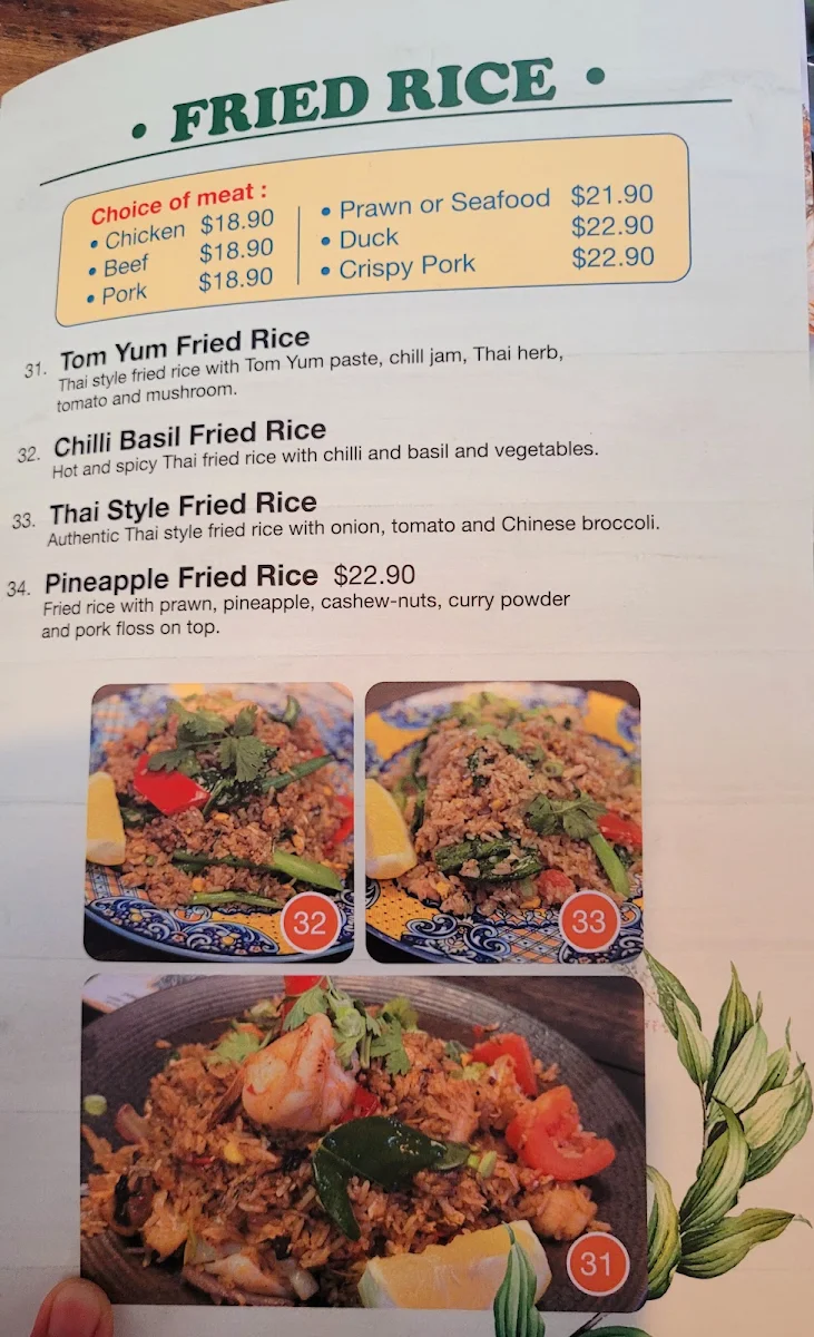Menu, FAT BOY THAİ