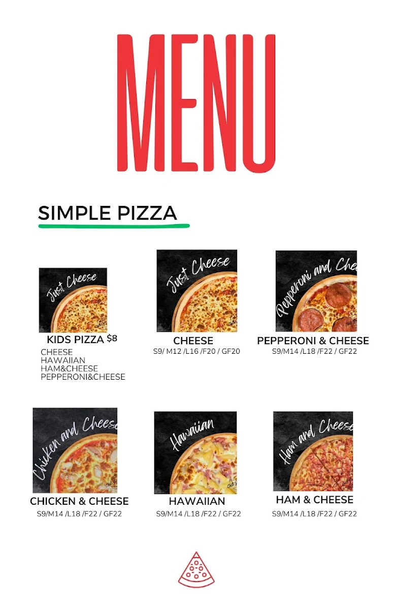 Menu, Chili Jam Pizza