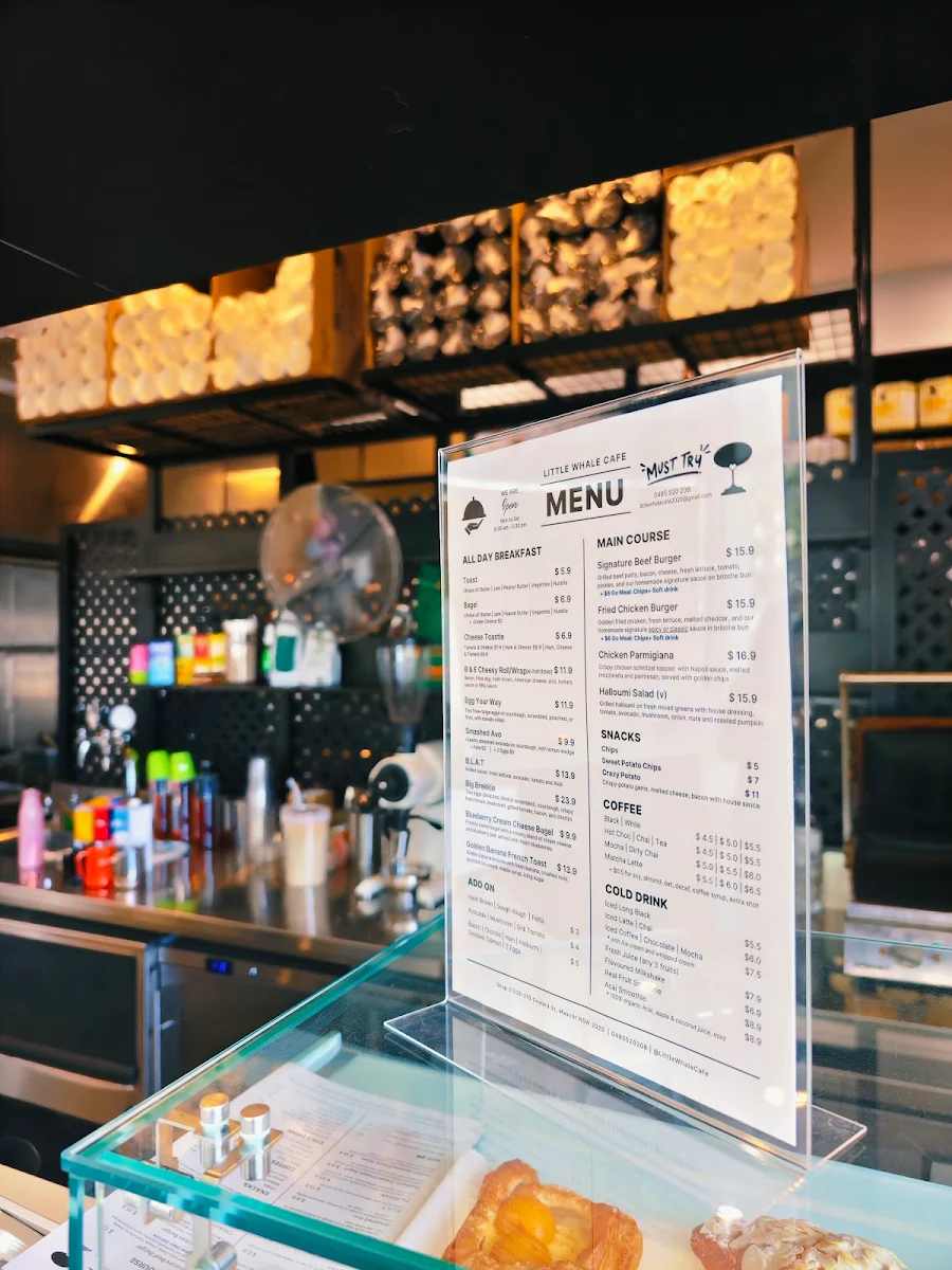 Menu, Little Whale Cafe