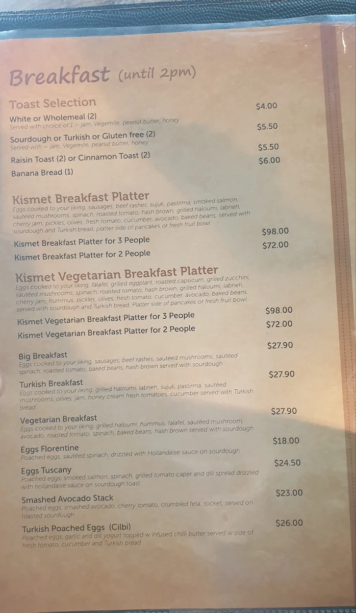 Menu, Kismet and Co