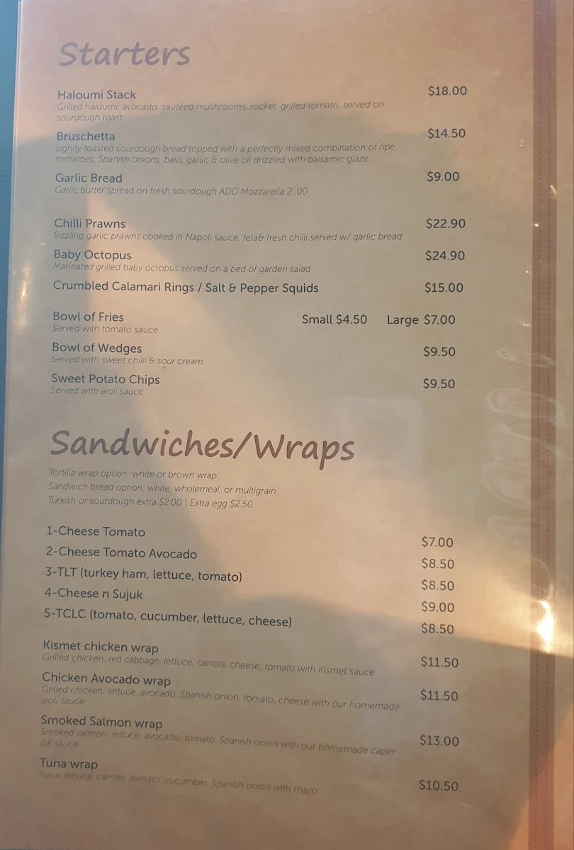 Menu, Kismet and Co