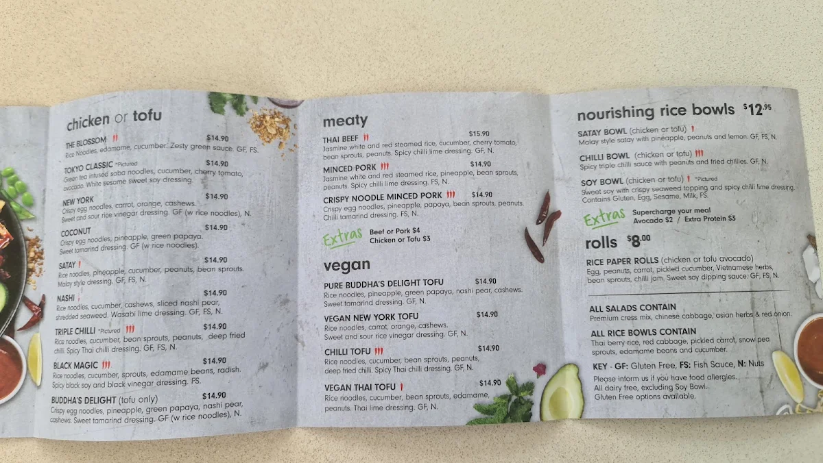 Menu, Banana Blossom Bondi Beach