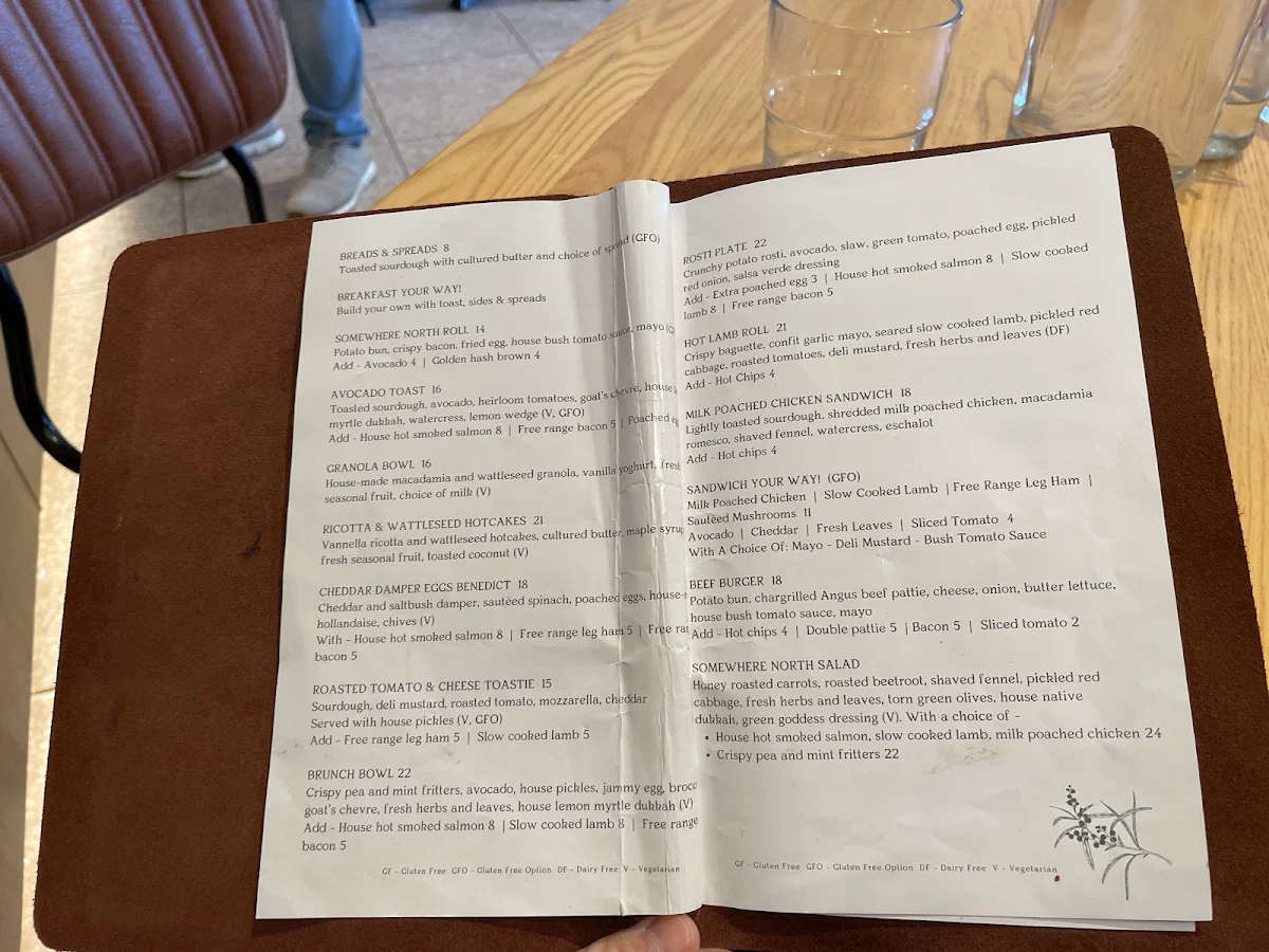 Menu, Somewhere North