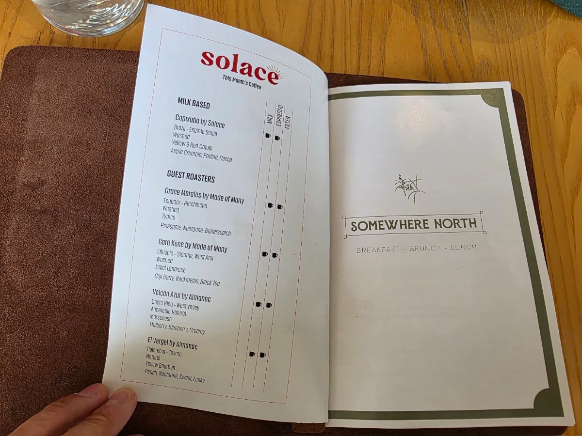 Menu, Somewhere North