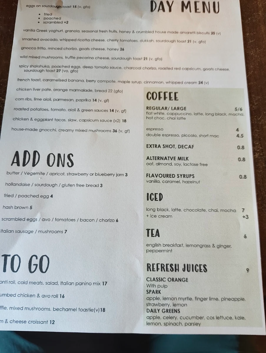 Menu, Django's
