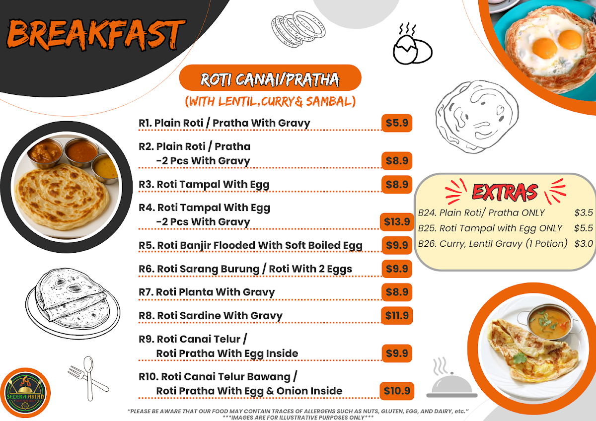 Menu, Selera Asian