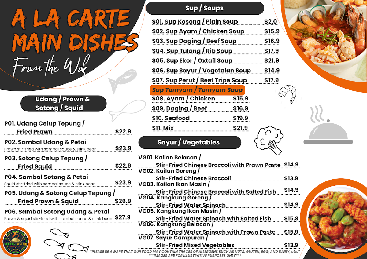 Menu, Selera Asian