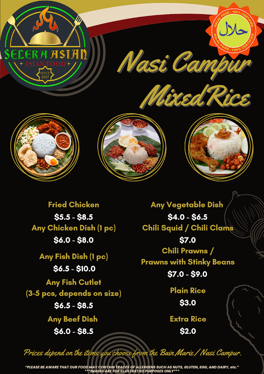 Menu, Selera Asian