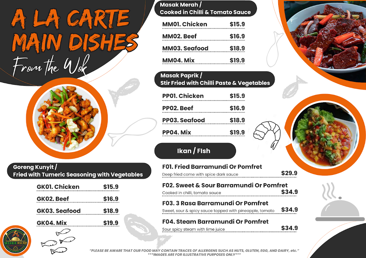 Menu, Selera Asian
