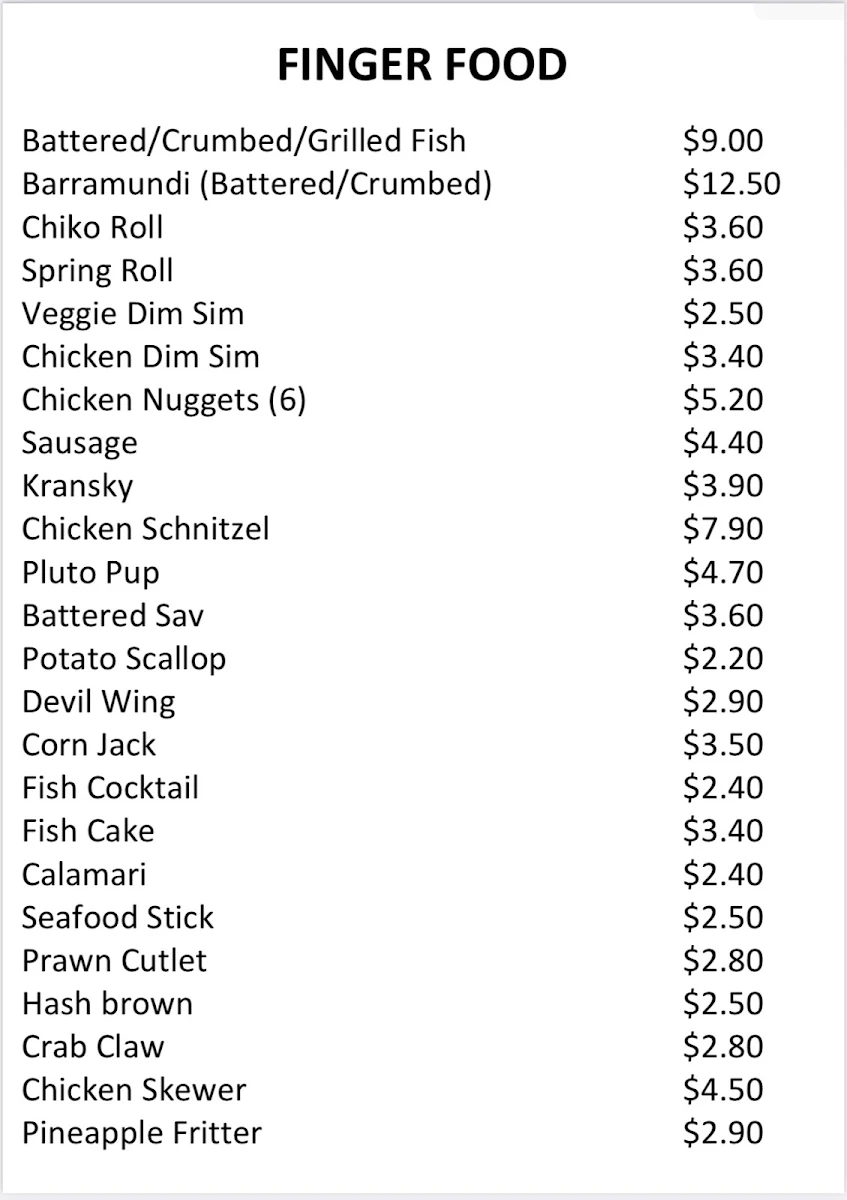 Menu, Gillieston Heights Take Away and Bottle shop