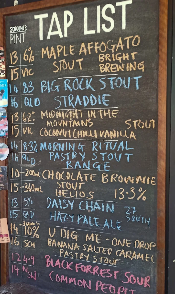 Menu, The Woods Bar