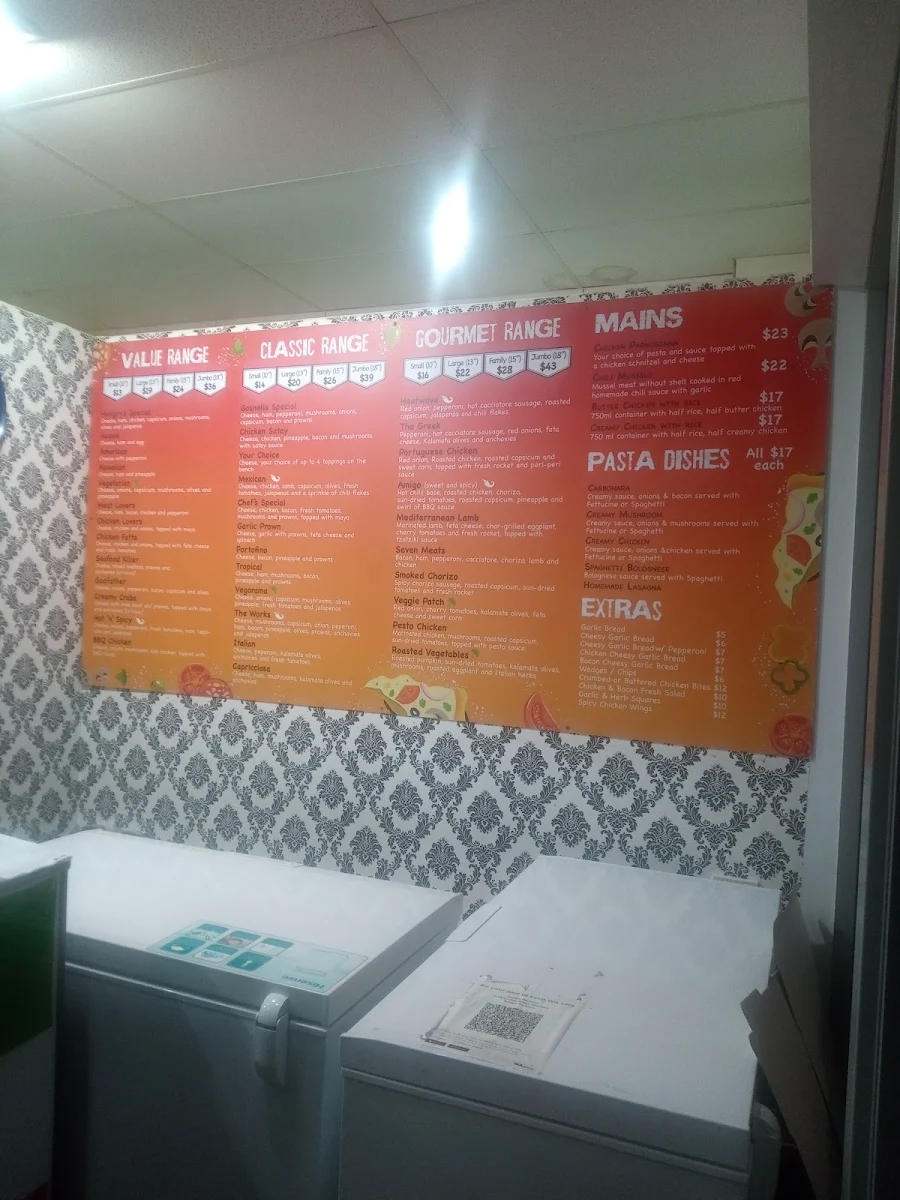 Menu, Hungry Oz Pizza