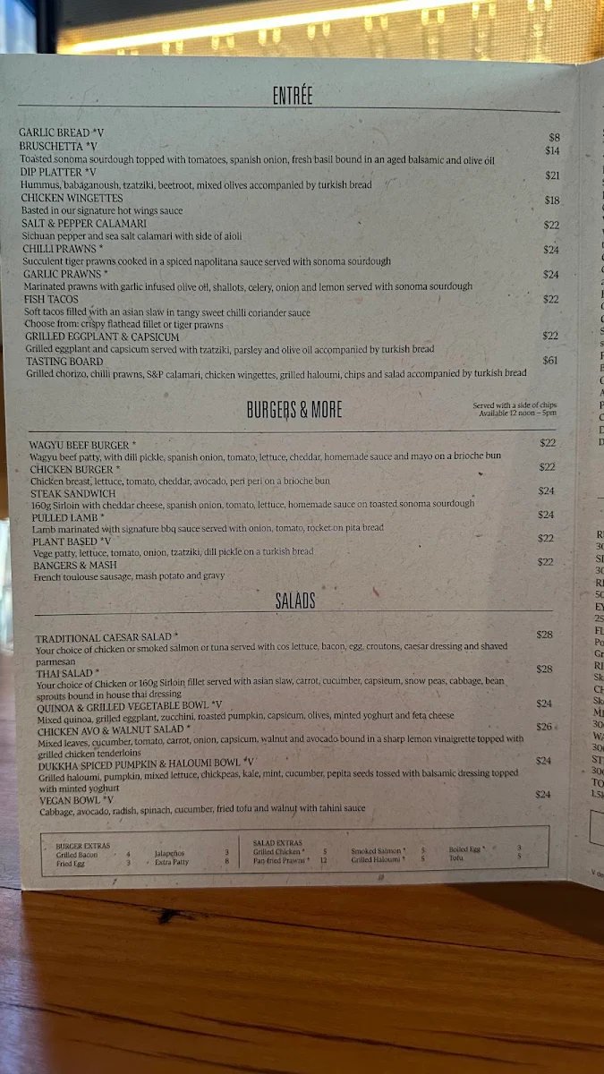 Menu, Butcher and the Farmer Tramsheds