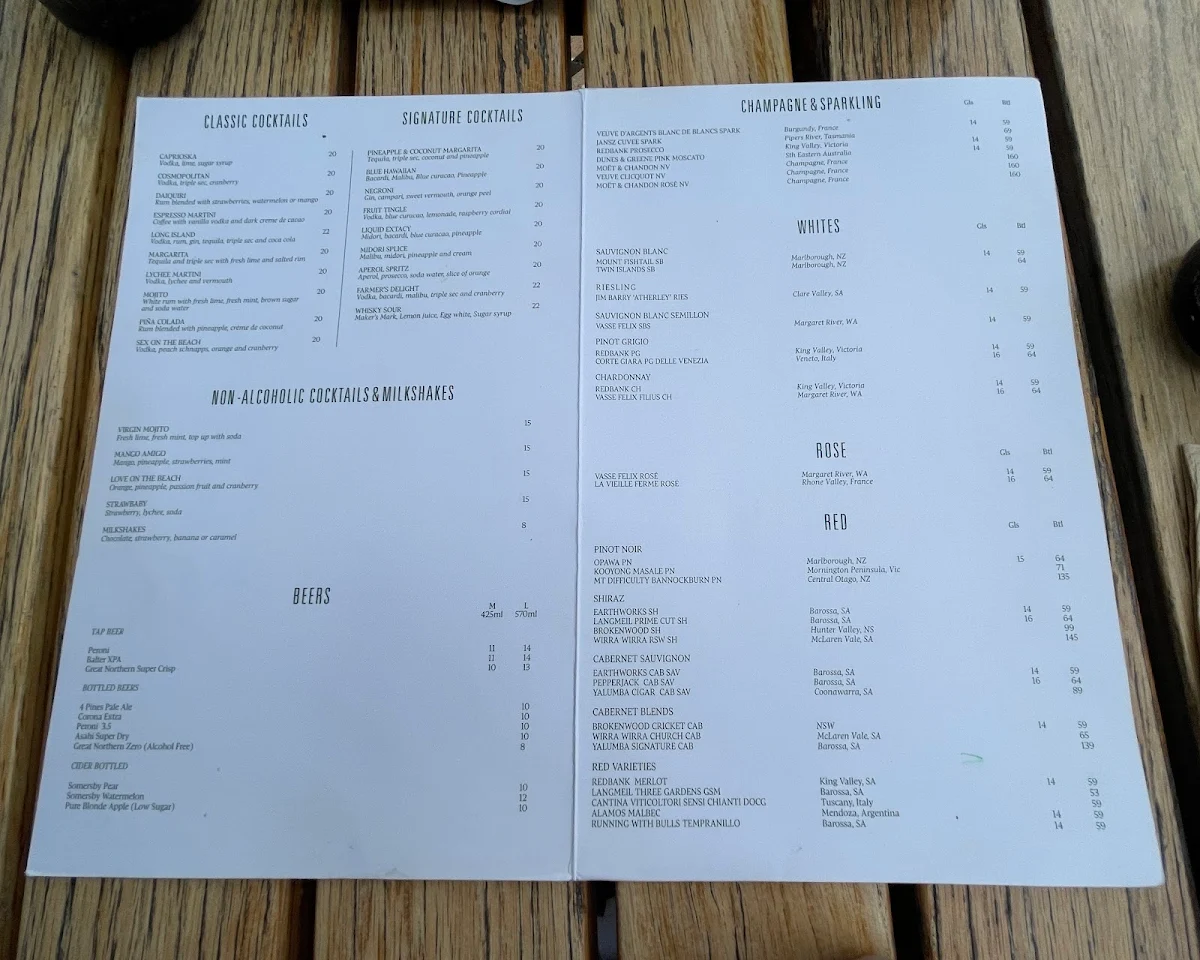 Menu, Butcher and the Farmer Tramsheds