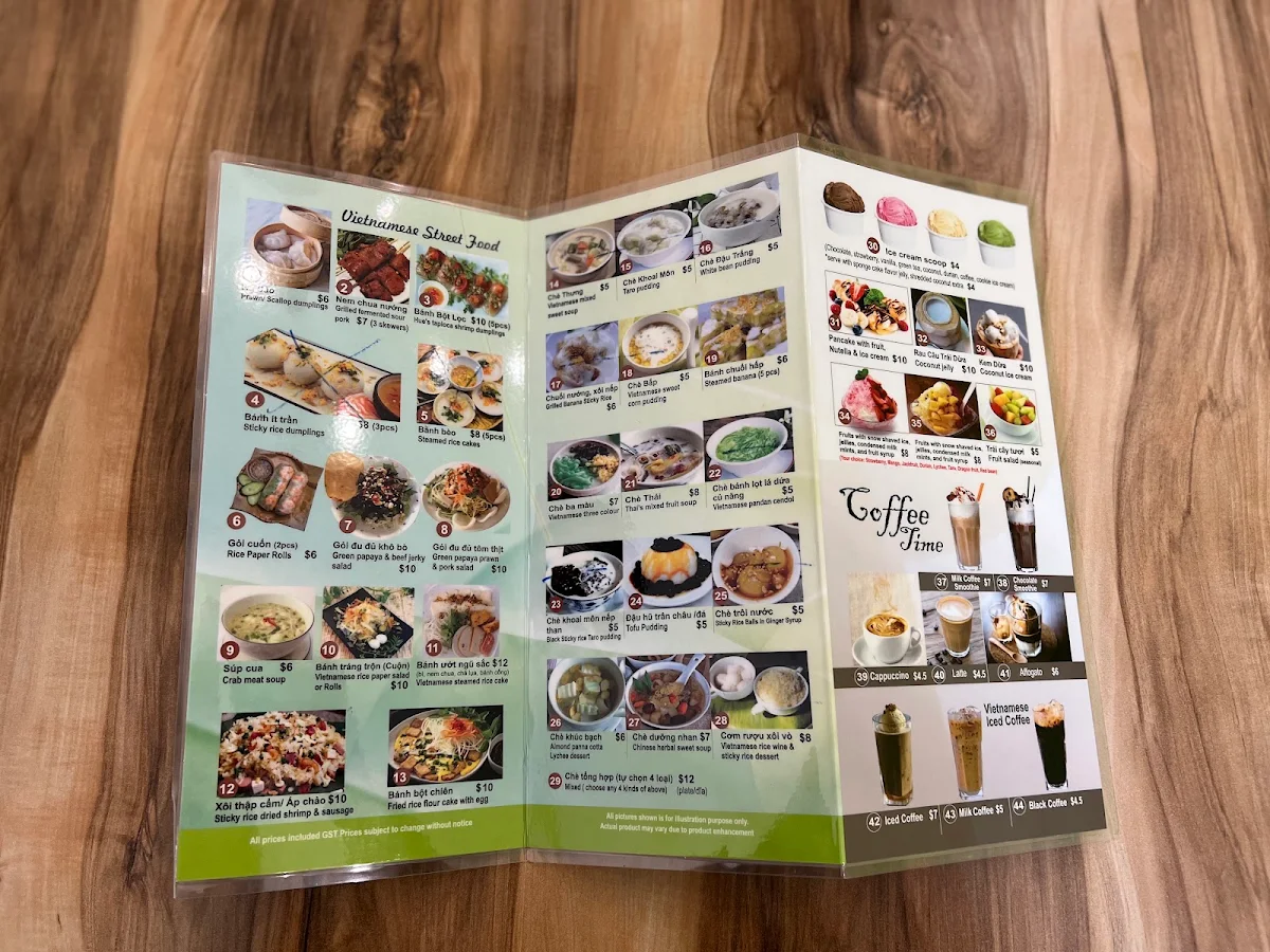 Menu, T & tea coffee
