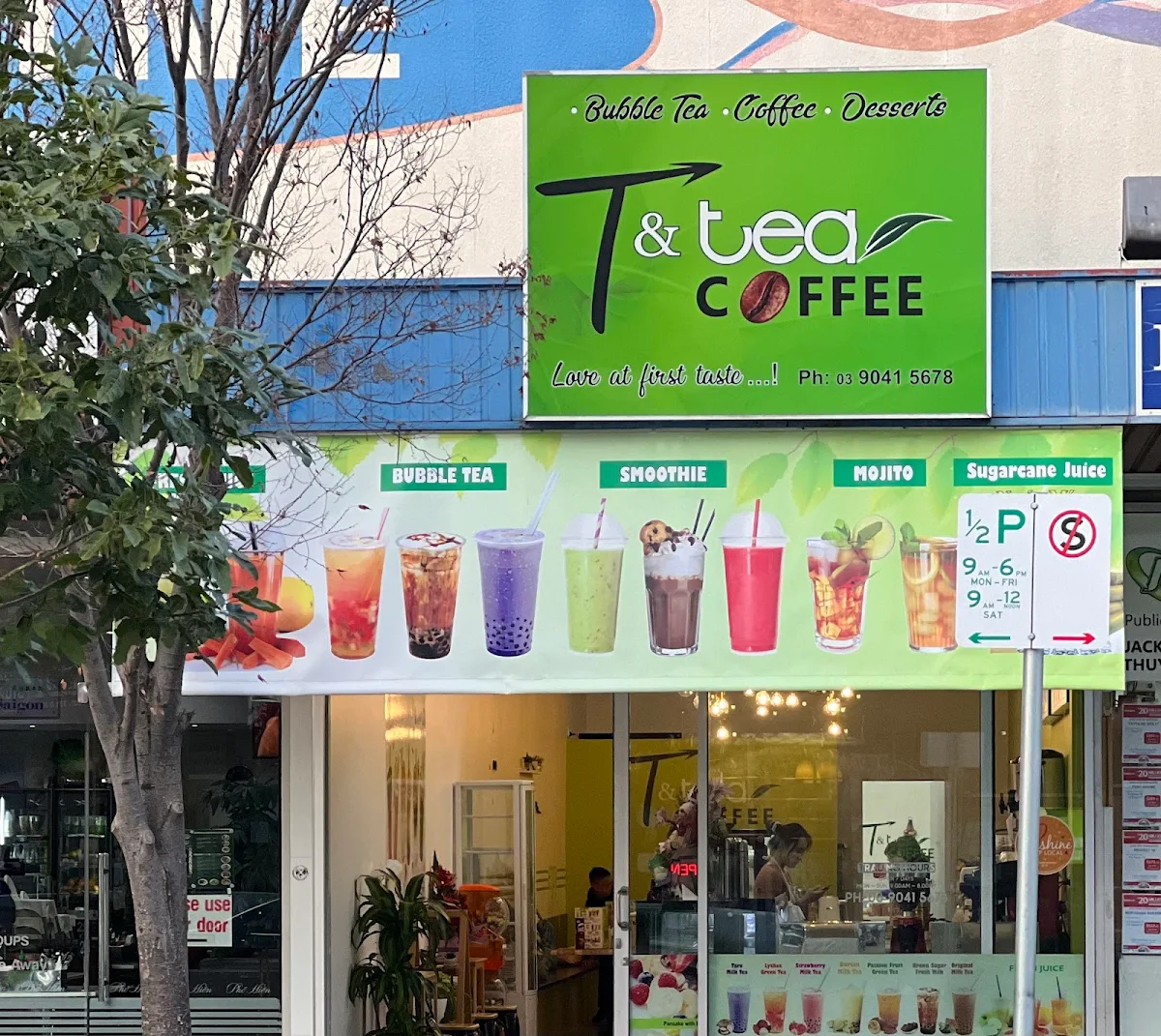 Menu, T & tea coffee