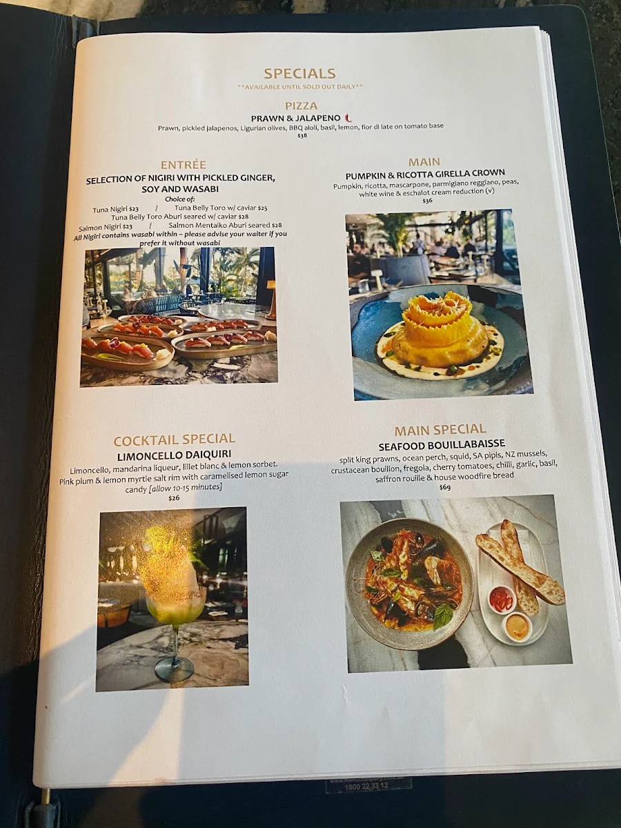 Menu, 8 at Trinity
