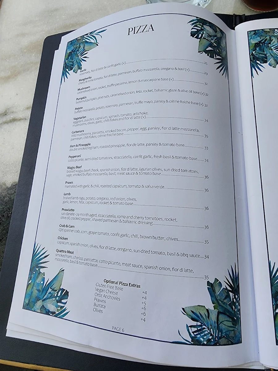 Menu, 8 at Trinity