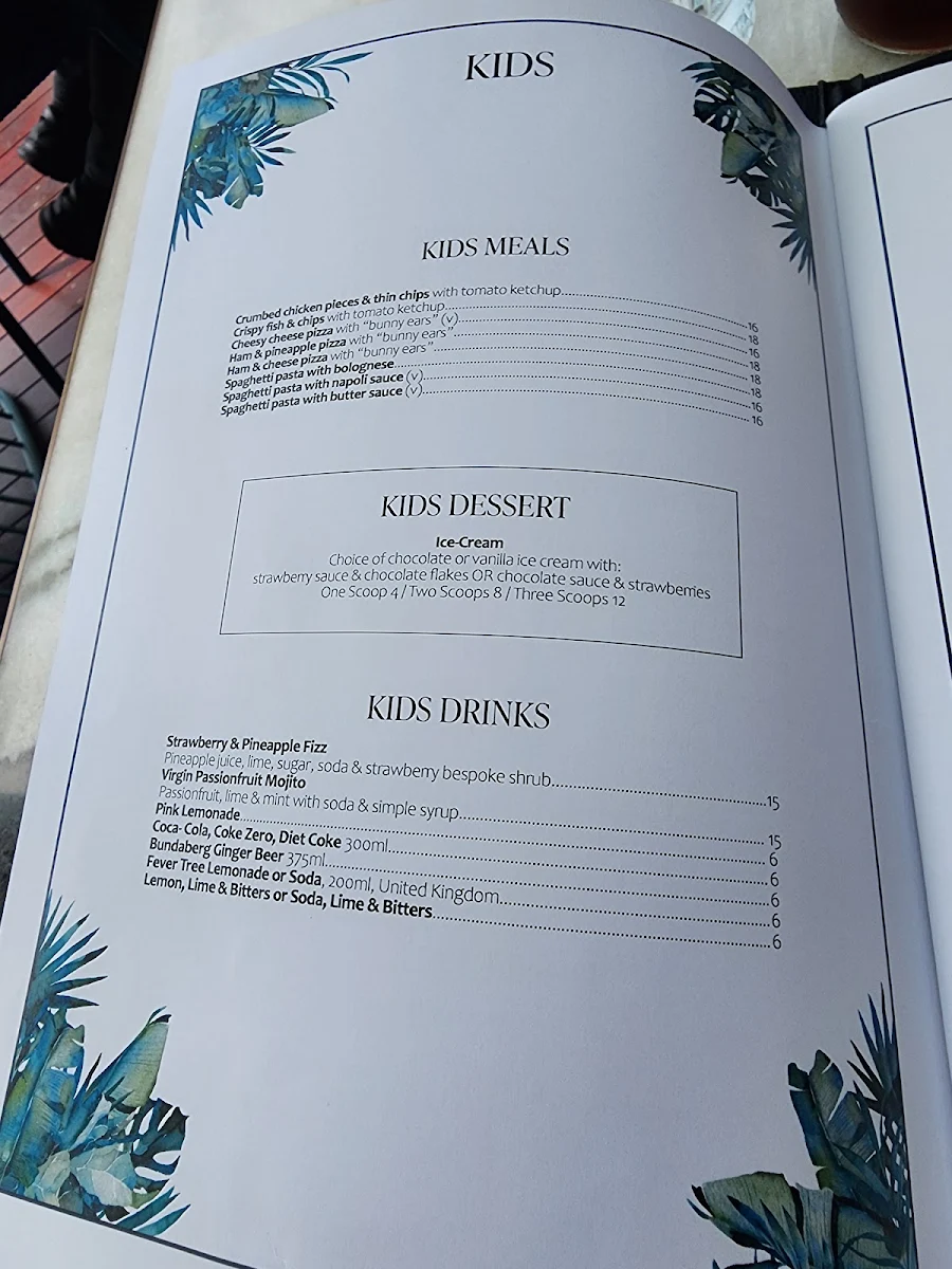 Menu, 8 at Trinity