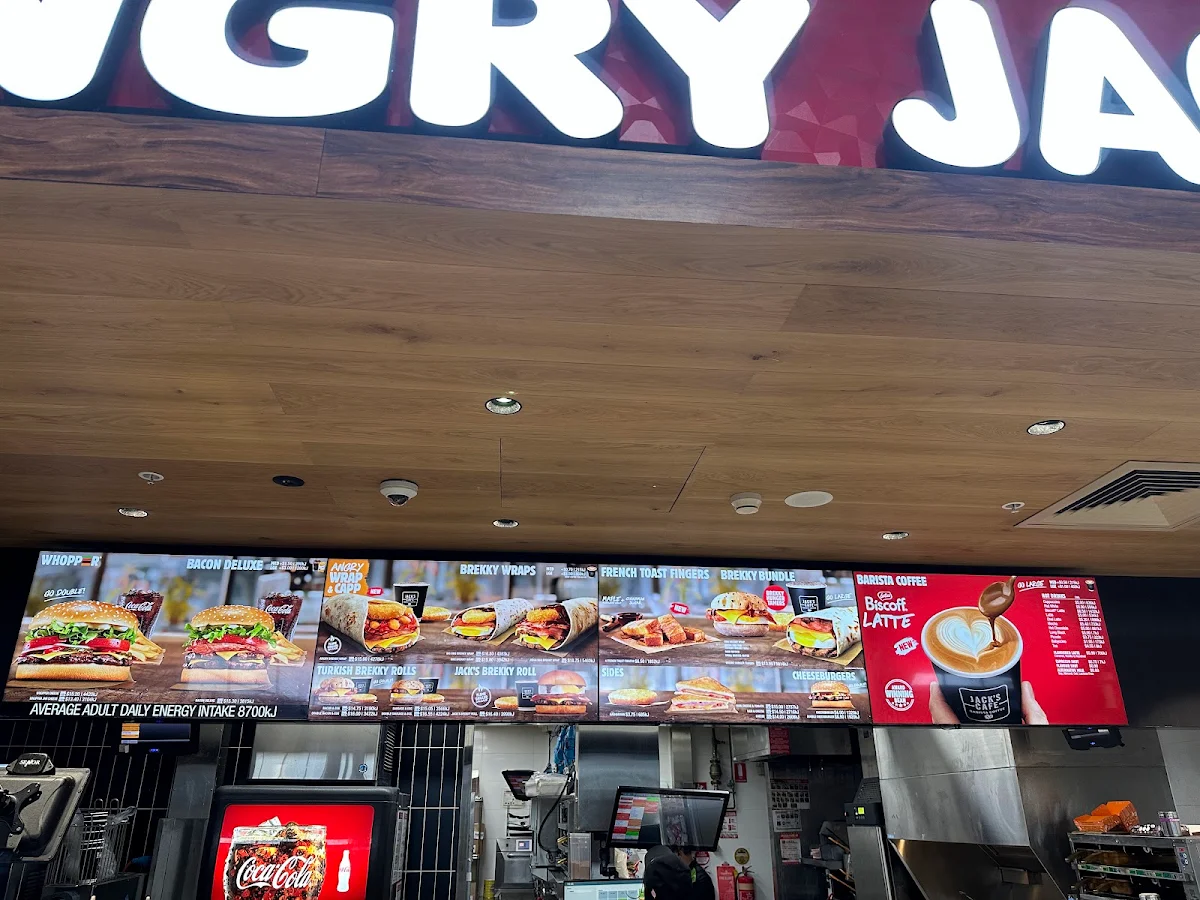 Menu, Hungry Jack's Burgers Gold Coast Airport