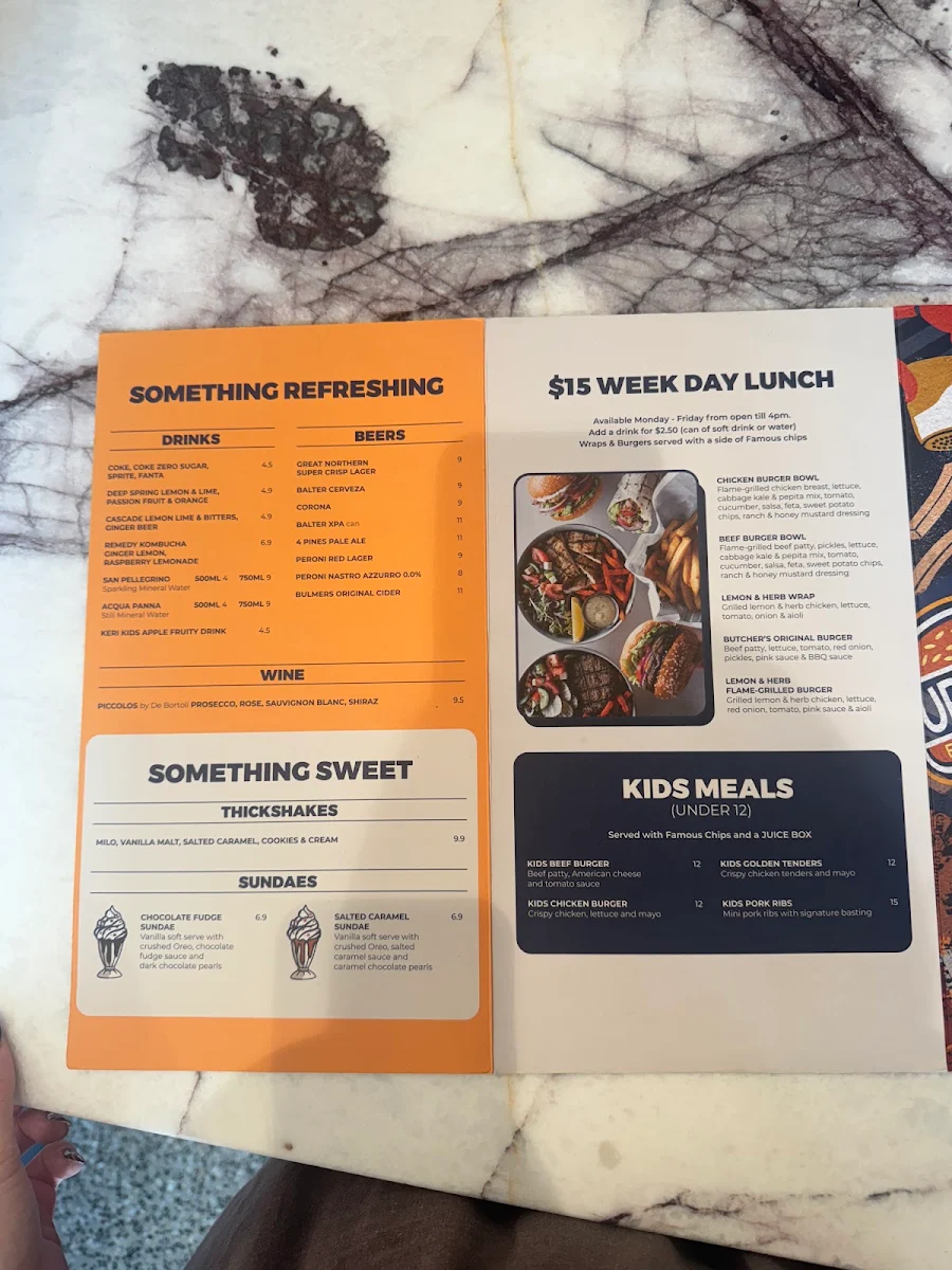 Menu, Ribs & Burgers Hawthorn