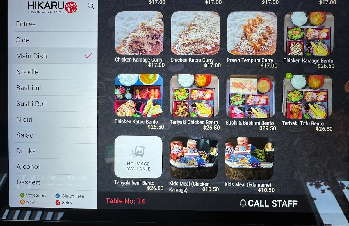 Menu, HIKARU Kawana