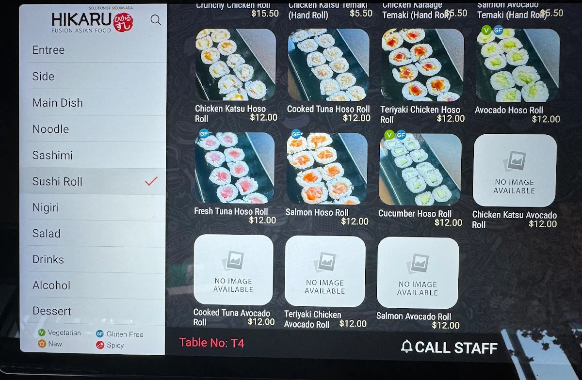 Menu, HIKARU Kawana