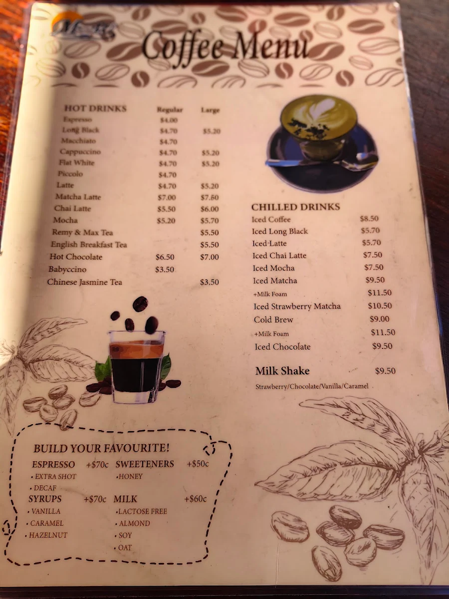 Menu, MeetU Cafe & Bistro