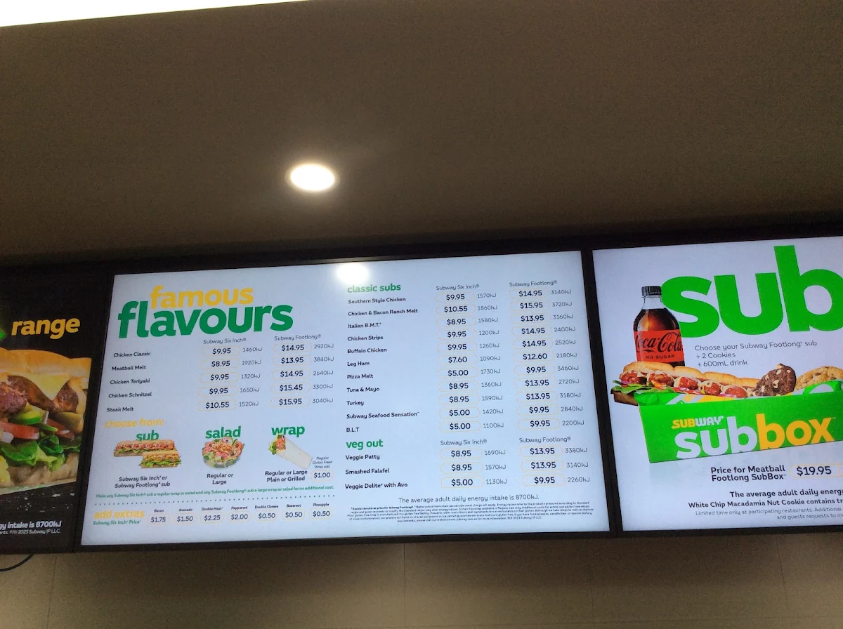 Menu, Hungry Jack's Burgers Scoresby