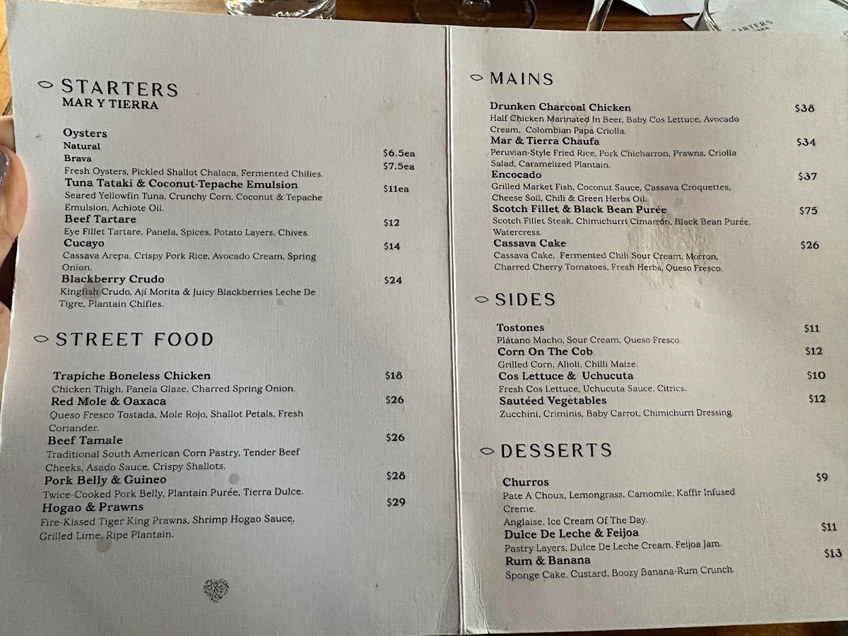 Menu, El Manglar