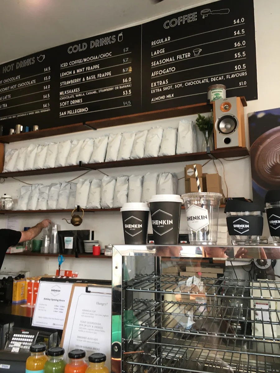 Menu, Shenkin Newtown Espresso Bar
