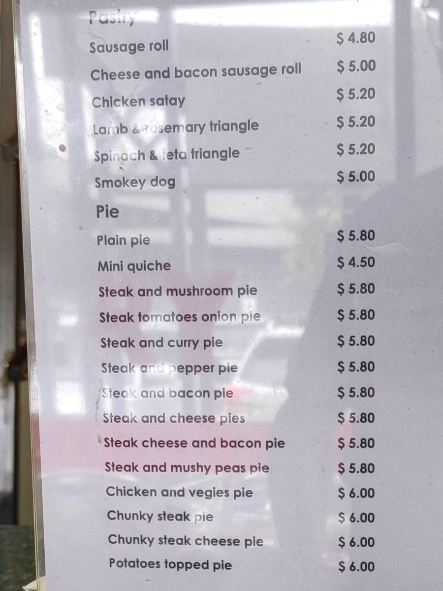 Menu, Papa Do Family Bakery