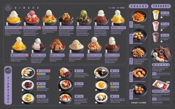 Menu, Dessert Culture