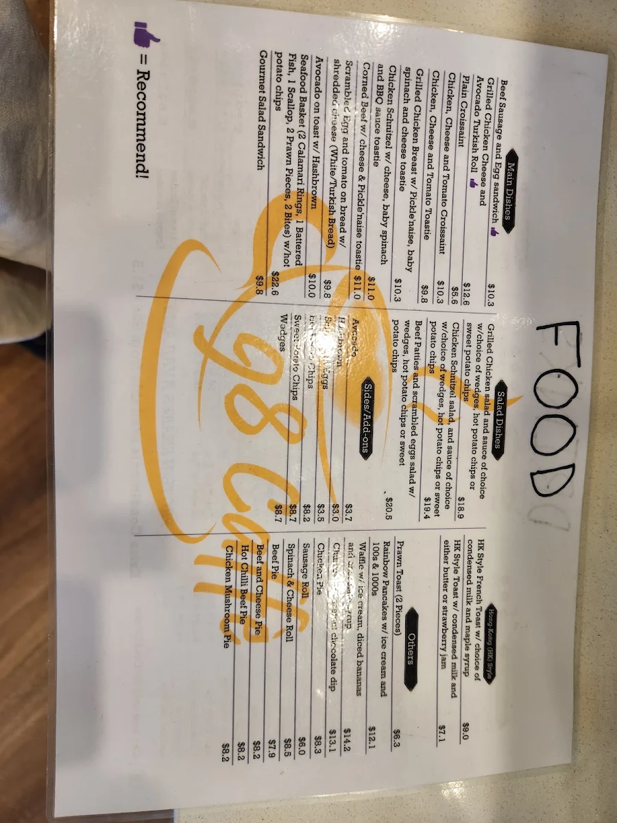 Menu, 98 Caffe