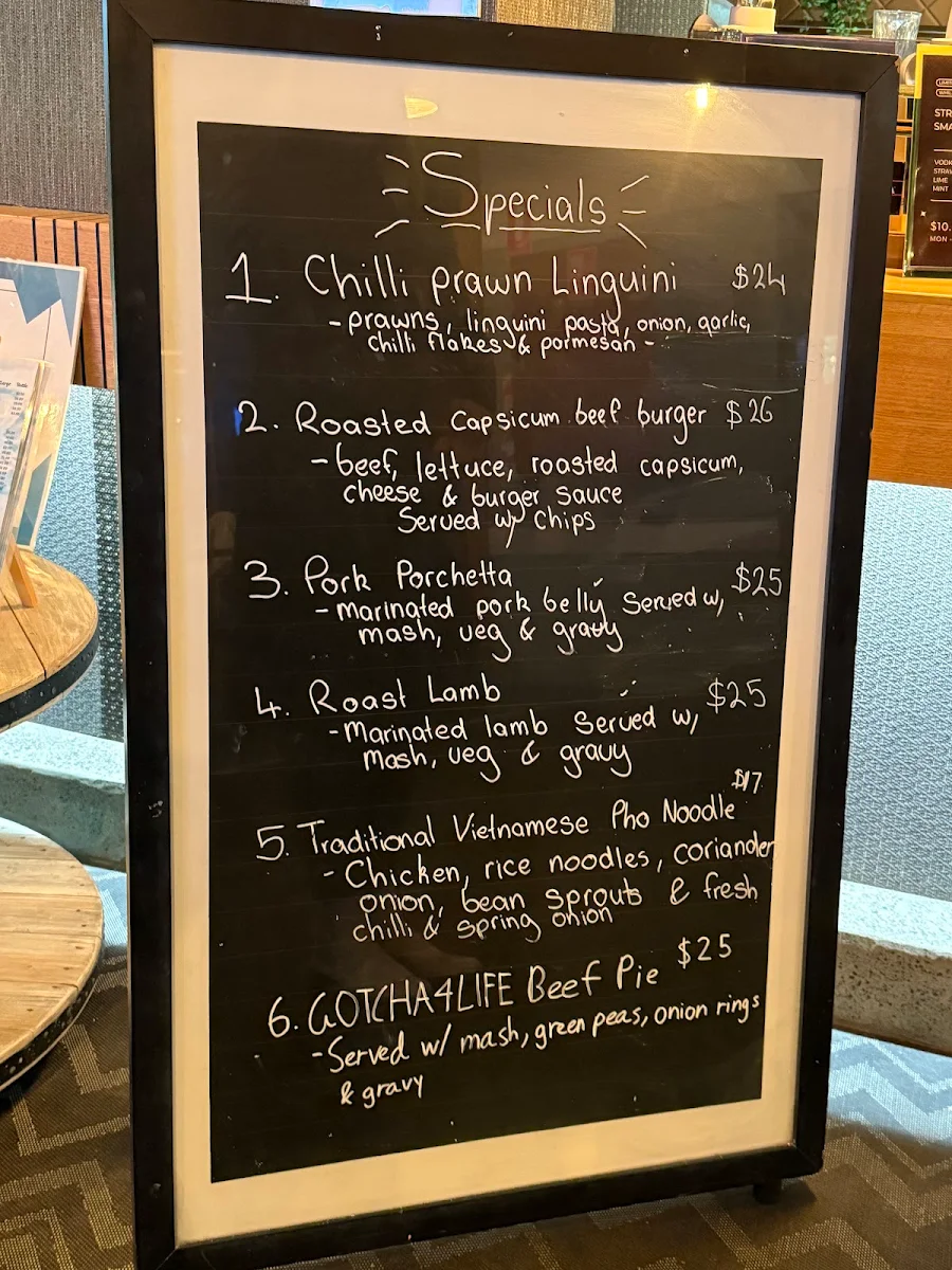 Menu, Ocean Beach Hotel