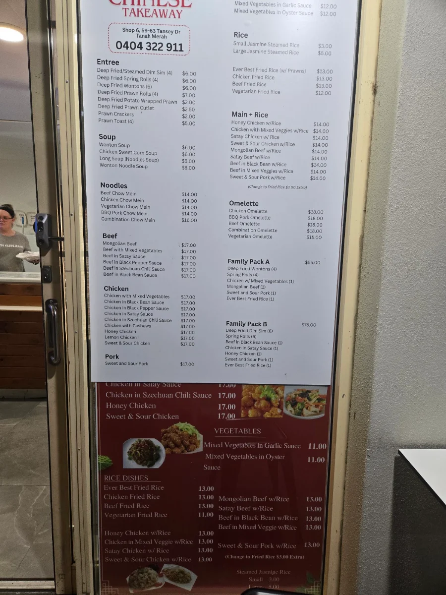 Menu, Everbest Fish and Chips