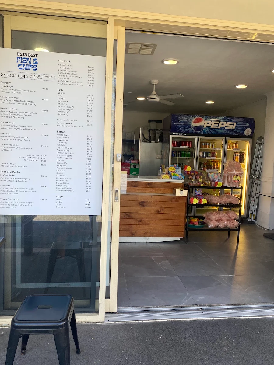 Menu, Everbest Fish and Chips