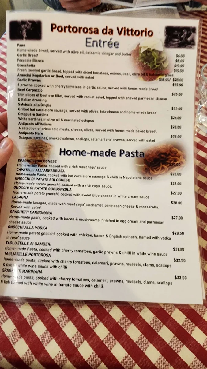 Menu, Portorosa Spearwood