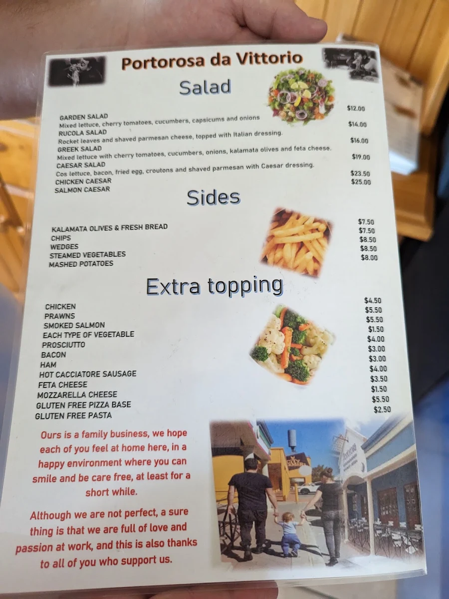Menu, Portorosa Spearwood